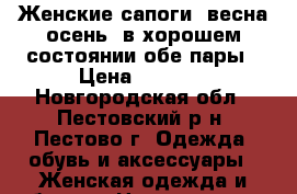 Женские сапоги, весна-осень, в хорошем состоянии обе пары › Цена ­ 1 000 - Новгородская обл., Пестовский р-н, Пестово г. Одежда, обувь и аксессуары » Женская одежда и обувь   . Новгородская обл.